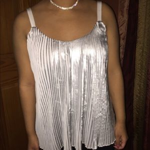 NEW a.n.a White & Silver Night Out Top